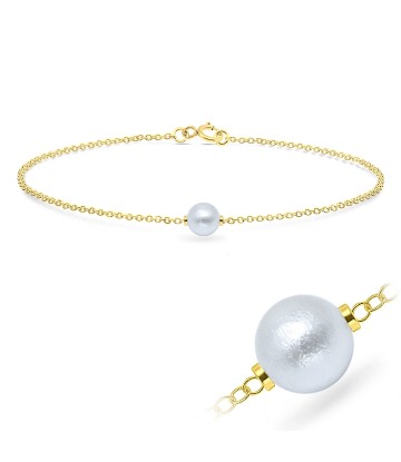 Cotton Pearl Silver Bracelet BRS-518-CTP01-GP